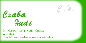 csaba hudi business card